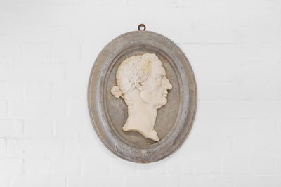 Lot 270 - A carved marble portrait relief