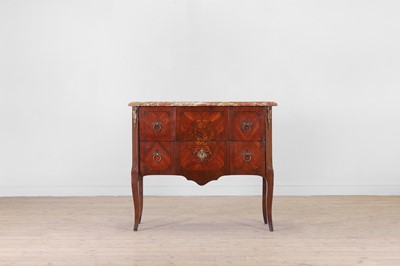 Lot 589 - A Louis XVI tulipwood, amaranth and kingwood marquetry commode