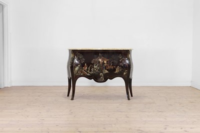 Lot 308 - A Louis XV-style lacquered chinoiserie commode