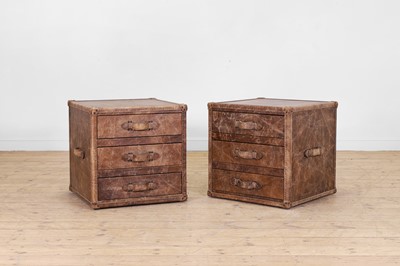 Lot 429 - A pair of studded leather chests