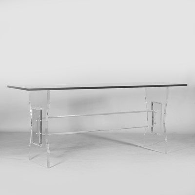 Lot 334 - Contemporary, a modern plate glass and Lucite table