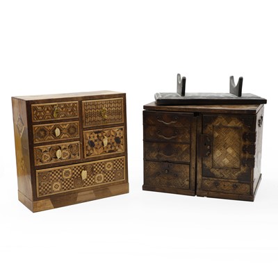 Lot 90A - A Japanese parquetry table cabinet