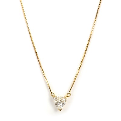 Lot 204 - An 18ct gold heart shaped diamond necklace
