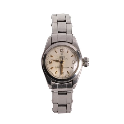 Lot 432 - A ladies' stainless steel Tudor Oyster Royal mechanical bracelet watch