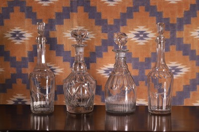 Lot 598 - A pair of cut glass decanters and stoppers