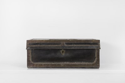 Lot 11 - A small export leather travel trunk