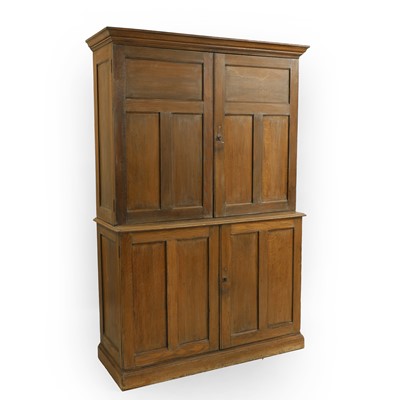Lot 587 - An oak housekeepers cupboard or pantry