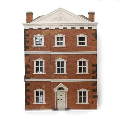 Lot 484A - A Georgian-style double fronted dolls house