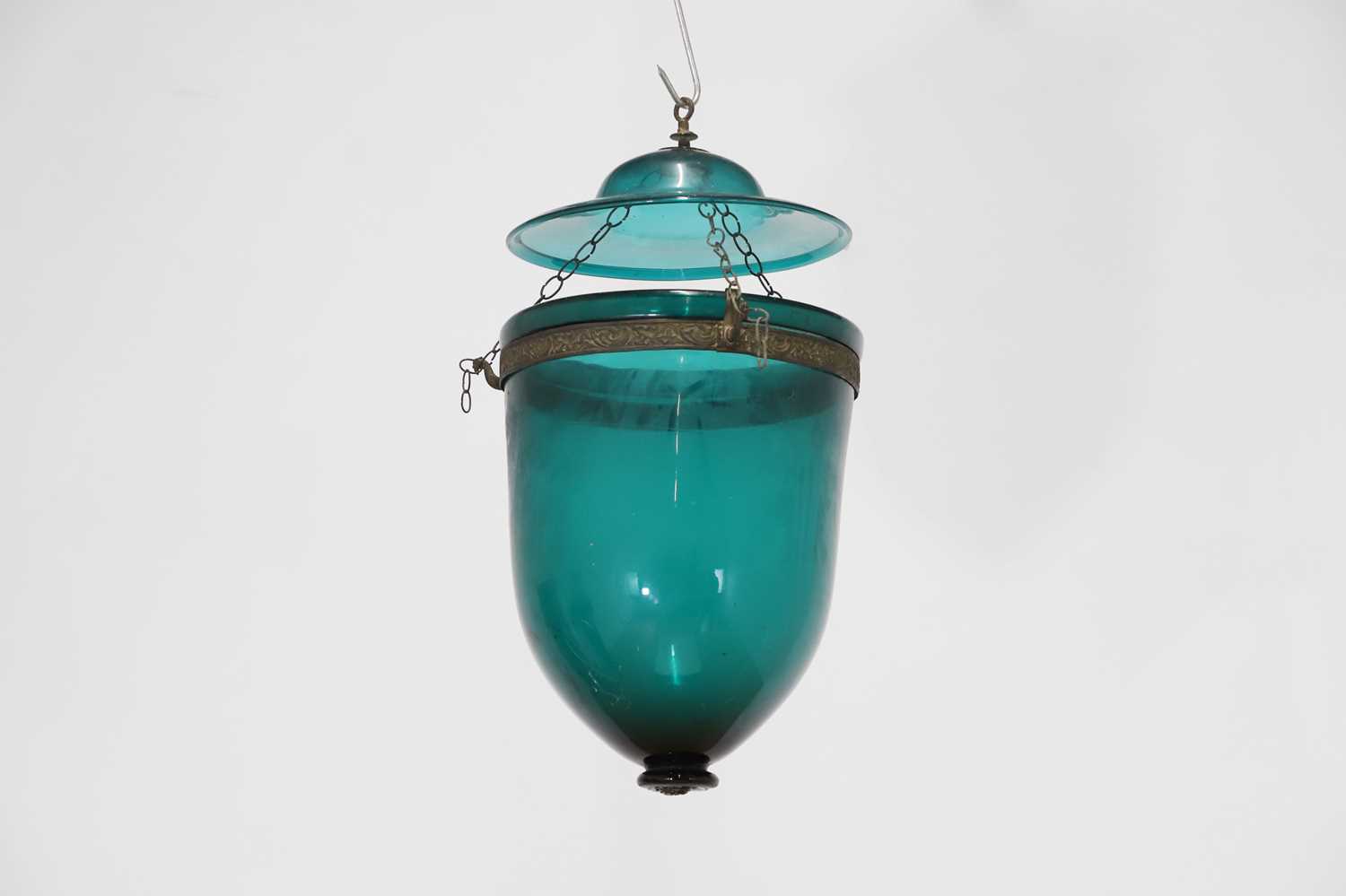 Lot 26 - A green glass mosque lantern