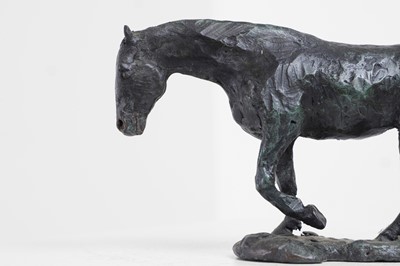 Lot 139 - A patinated bronze model of a horse