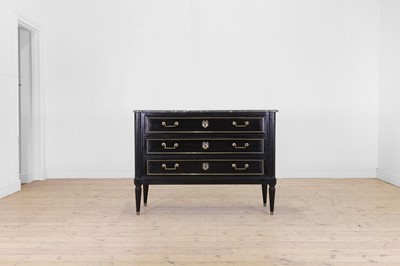 Lot 510 - A Louis XVI ebonised wooden commode
