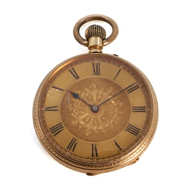 Lot 407 - A top wind open-faced pocket watch