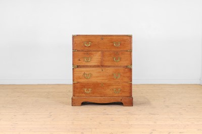 Lot 450 - A small teak campaign chest
