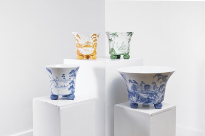Lot 586 - A group of tin-glazed vases by Isis Ceramics
