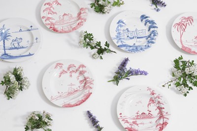 Lot 582 - A collection of tin-glazed plates by Isis Ceramics