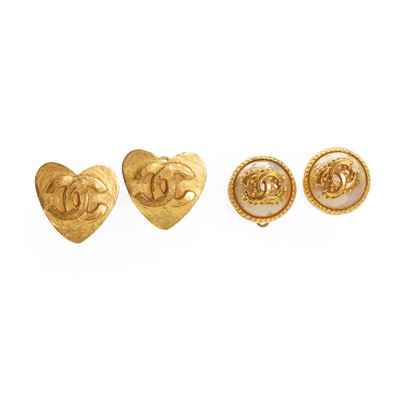 Lot 174 - Two pairs of clip earrings, by Chanel