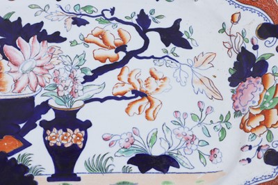 Lot 34 - A graduated set of three Victorian Tonquin China ironstone meat dishes
