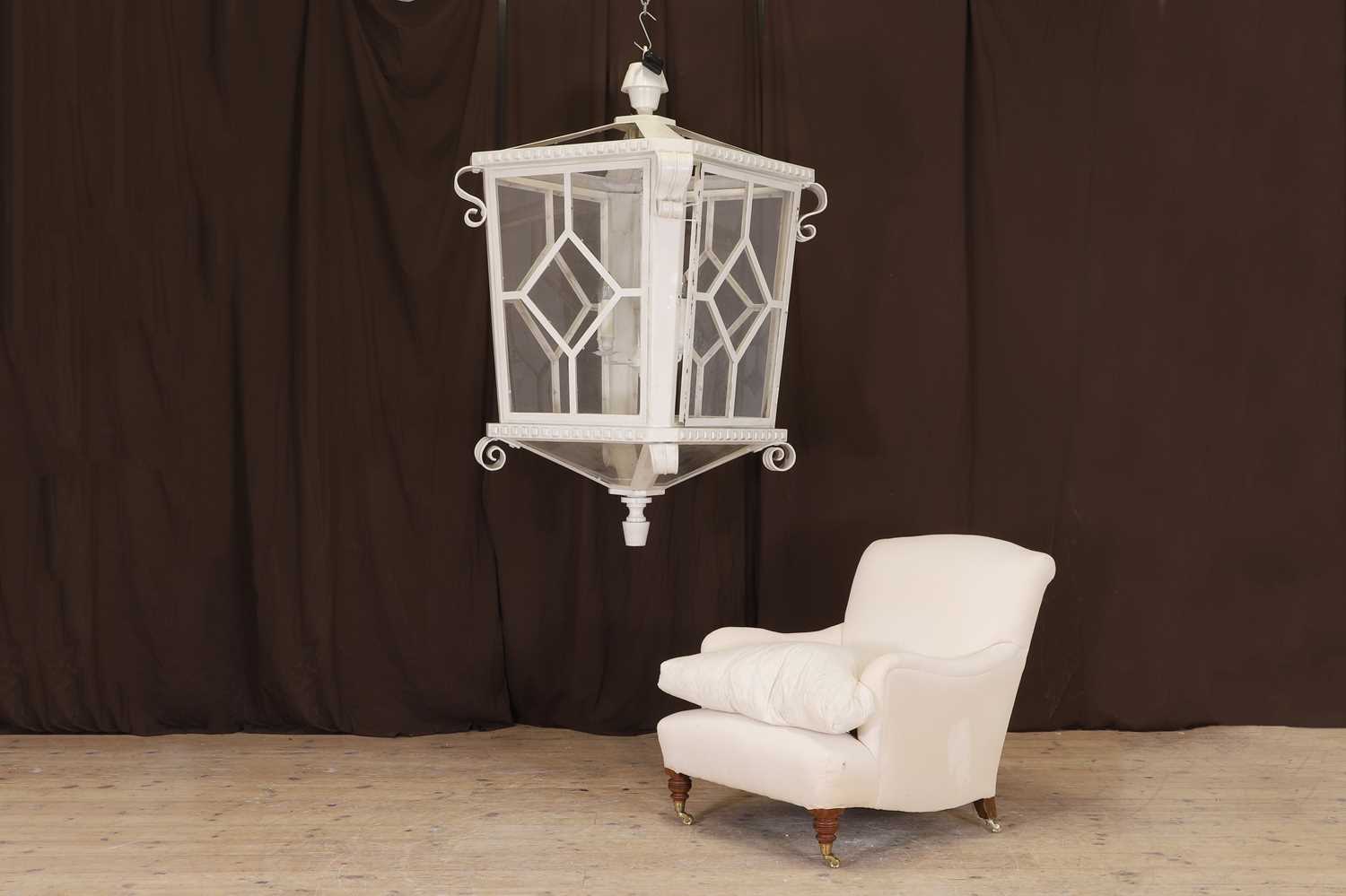 Lot 31 - A large painted-metal hanging lantern