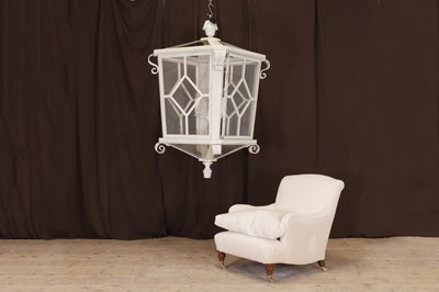 Lot 31 - A large painted-metal hanging lantern