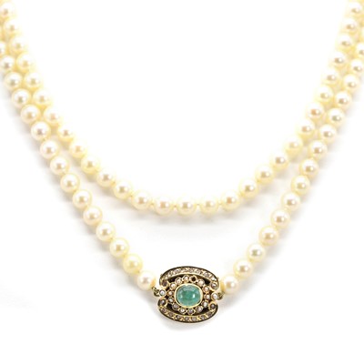 Lot 202 - A single row opera length pearl necklace