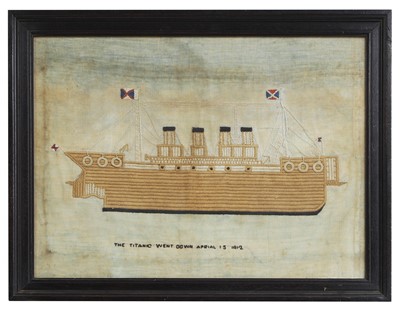 Lot 38 - A needlework picture of the RMS 'Titanic'