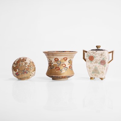 Lot 41 - A collection of three Japanese Satsuma ware