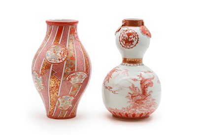 Lot 100 - Two Japanese Kutani vases