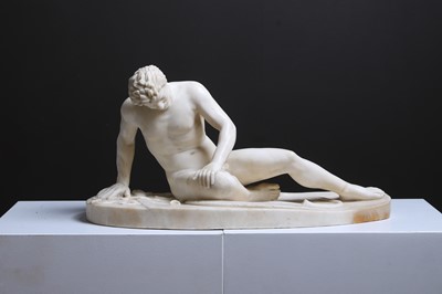 Lot 225 - A carved alabaster figure of 'The Dying Gaul'