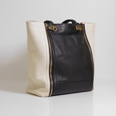 Lot 1460 - A Salvatore Ferragamo double zip leather tote bag