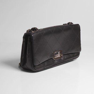 Lot 481 - A Chanel quilted small black leather flap bag