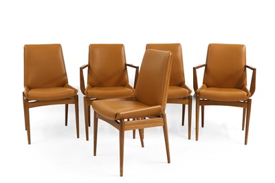 Lot 652 - A set of five teak ‘Hamilton’ dining chairs