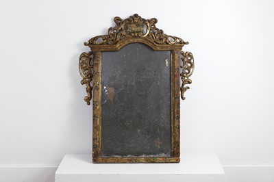 Lot 193 - A painted and parcel-giltwood mirror