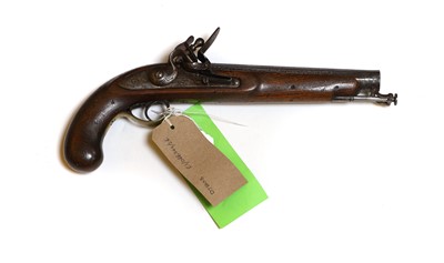 Lot 150 - A flintlock walnut holster pistol