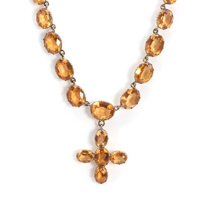 Lot 4 - A Victorian paste set rivière necklace