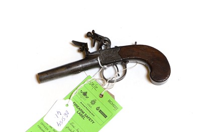 Lot 120 - A boxlock flintlock pocket pistol