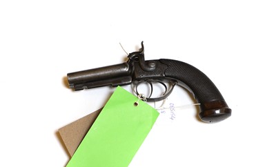 Lot 137 - A double barrel percussion pistol