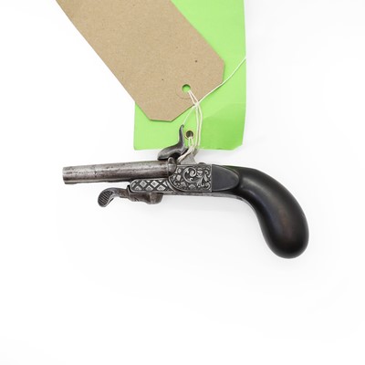 Lot 138 - A double barrel pinfire side by side pocket pistol