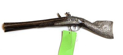 Lot 142 - A flintlock blunderbuss pistol