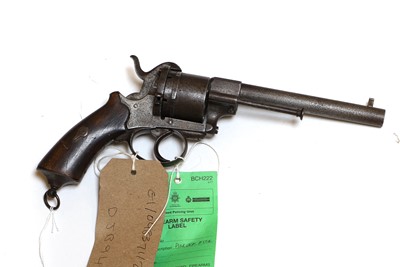 Lot 153 - A large six shot pin fire revolver