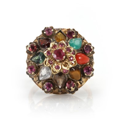 Lot 43 - A vari-coloured gemstone Thai princess ring