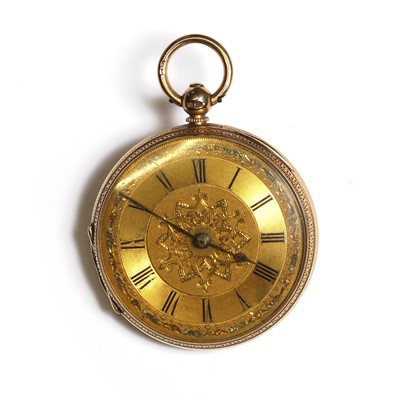 Lot 405 - An 18ct gold open faced pocket watch