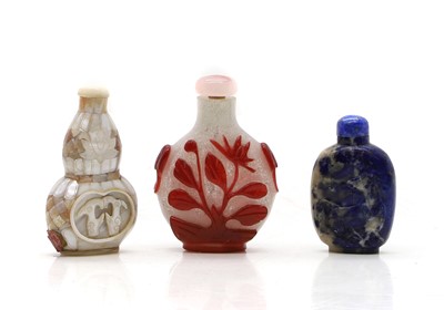 Lot 379 - A collection of three Chinese snuff bottles