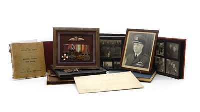 Lot 75 - A rare group WWII medals and ephemera, awarded to Air Commodore ‘Vic’ Willis MBE DSO DFC RAF