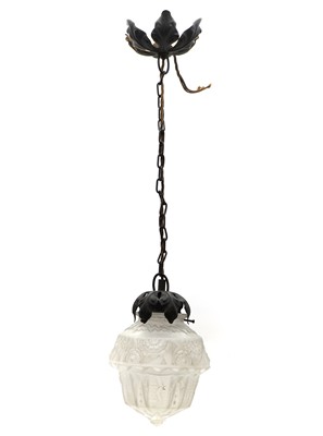 Lot 540 - An Art Deco moulded glass ceiling light