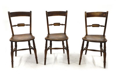 Lot 537 - A set of three beech and elm Oxford chairs
