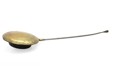 Lot 403 - A brass warming pan