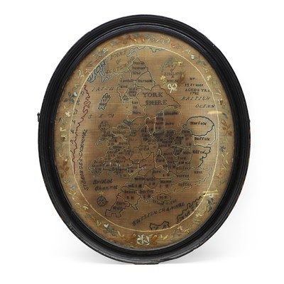 Lot 488 - A needlework map of Britain