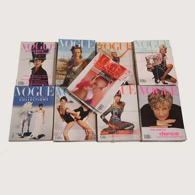 Lot 553 - A collection of Vogue magazines