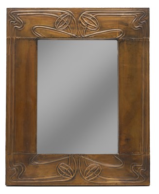 Lot 551 - An Arts and Crafts copper wall mirror