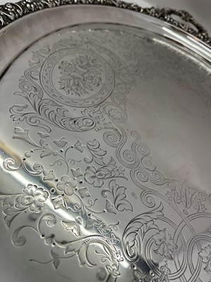 Lot 56 - A twin-handled silver tray